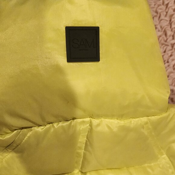 SAM. New York Neon Yellow Down Puffer Vest, NWT, Size 8 - Picture 4 of 5